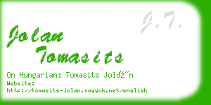 jolan tomasits business card